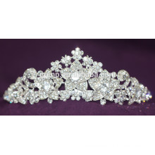 Fashion Custom Shiny Crystal Crown Wedding Tiara For Bridal